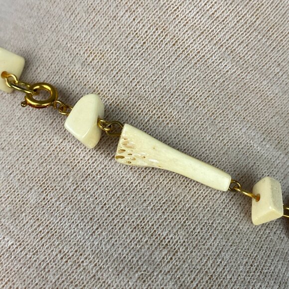 Vintage Ox Bone Link Necklace 32" - Picture 9 of 10